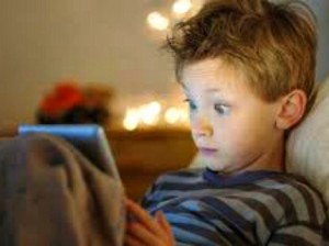 Kid with night-time screen