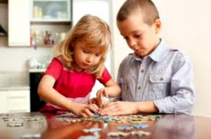 Kids Doing Puzzles